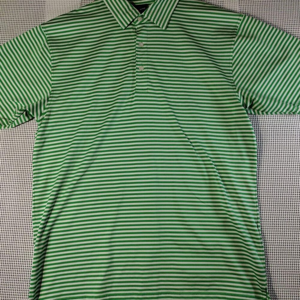 Dunning Men's Green and White Polo-shirts